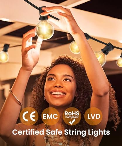 ZYRIVON 30M Outdoor String Lights | 50+3 G40 LED Shatterproof Garden Lights
