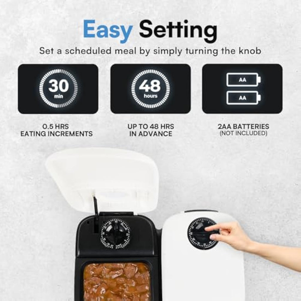 Pawise Automatic Pet Feeder - 2-Meal Timed Dispenser with Ice Pack