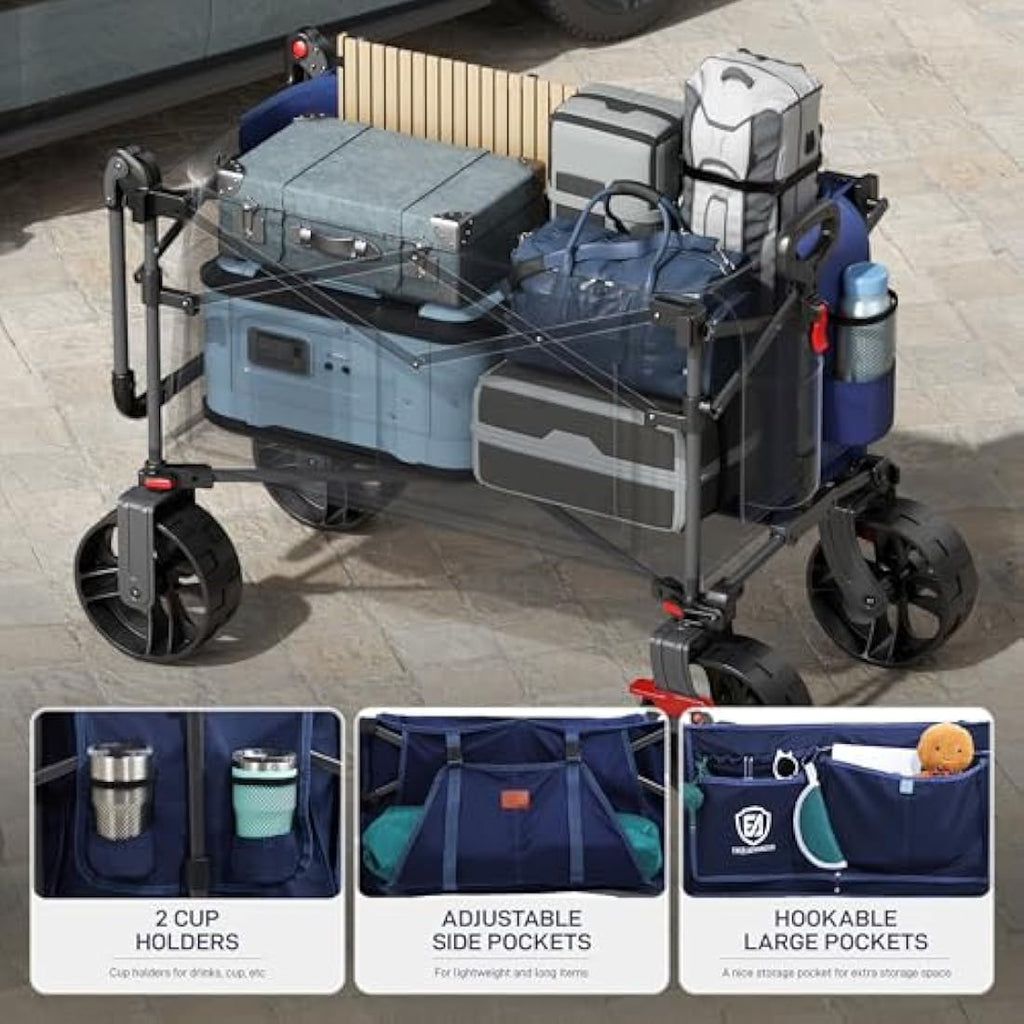 Ever Advanced Heavy Duty Folding Wagon – 150kg All-Terrain Beach Cart