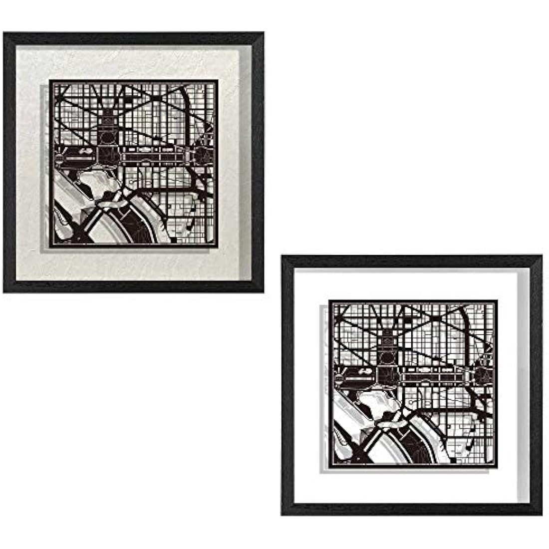 Washington D.C. Paper Cut Map Art - Framed 9x9 Wall Decor by O3
