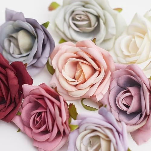 Jolof Store 10-Piece Silk Rose Heads - Realistic DIY Wedding Flowers