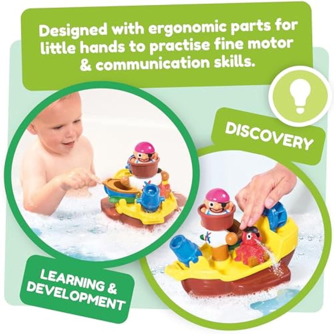 Toomies Pirate Ship Bath Toy – Educational Water Play Set for Toddlers