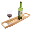 Estink Bamboo Bathtub Caddy Tray – 27.3 Inch Wooden Bath Shelf Organizer