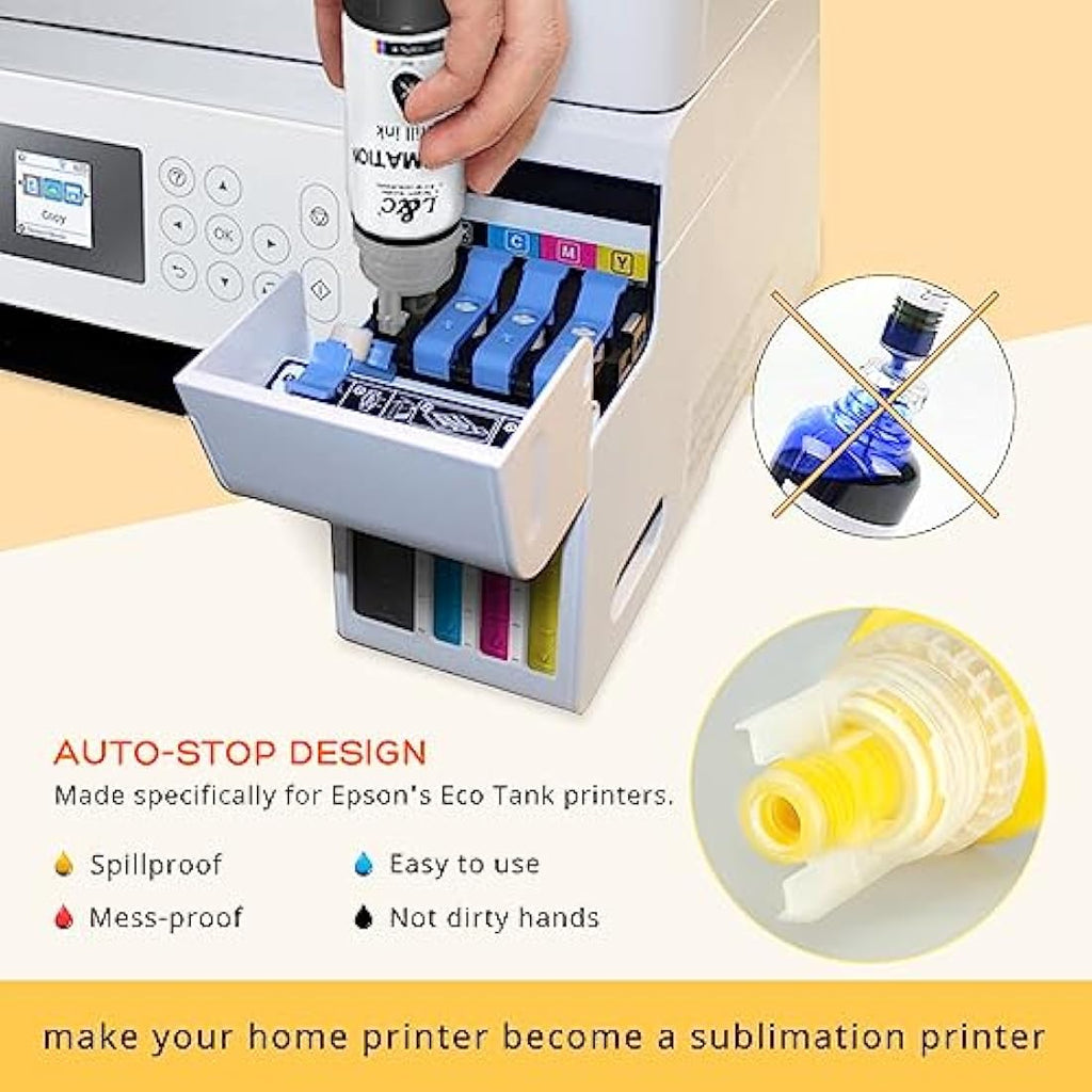 L&C Sublimation Ink for Epson EcoTank ET-2850 ET-2720 ET-2760 - 500ml