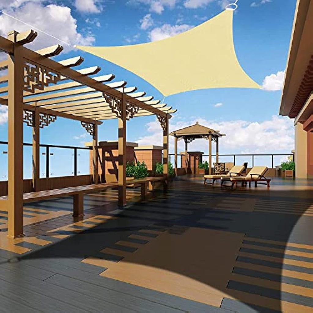 Ankuka Sun Shade Sail – 3m x 4m Waterproof Beige Rectangular Canopy