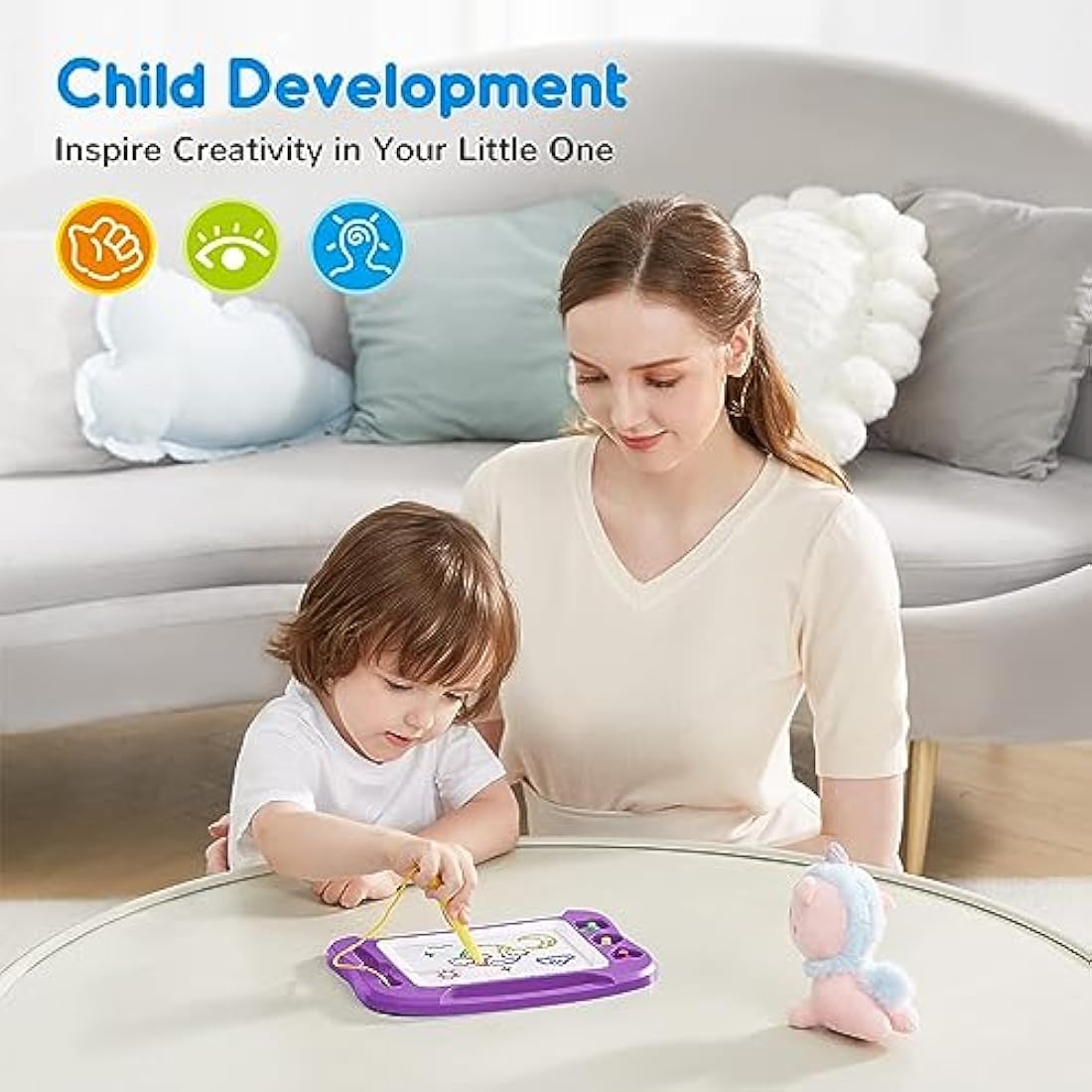 SGILE Magnetic Drawing Board – Erasable Colorful Doodle Pad for Toddlers