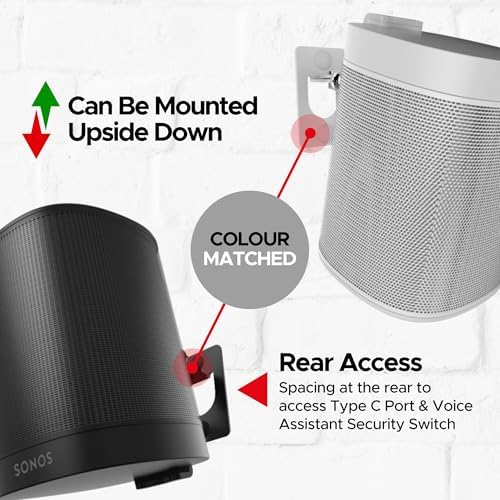 Soundbass Wall Mount for Sonos One & Play:1 | Tilt & Swivel Twin Pack