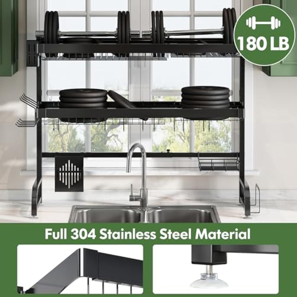Over Sink Dish Drying Rack – 3 Tier 304 Stainless Steel