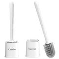 Canvint Silicone Toilet Brush and Holder Set | 2 Pack Deep Cleaning White