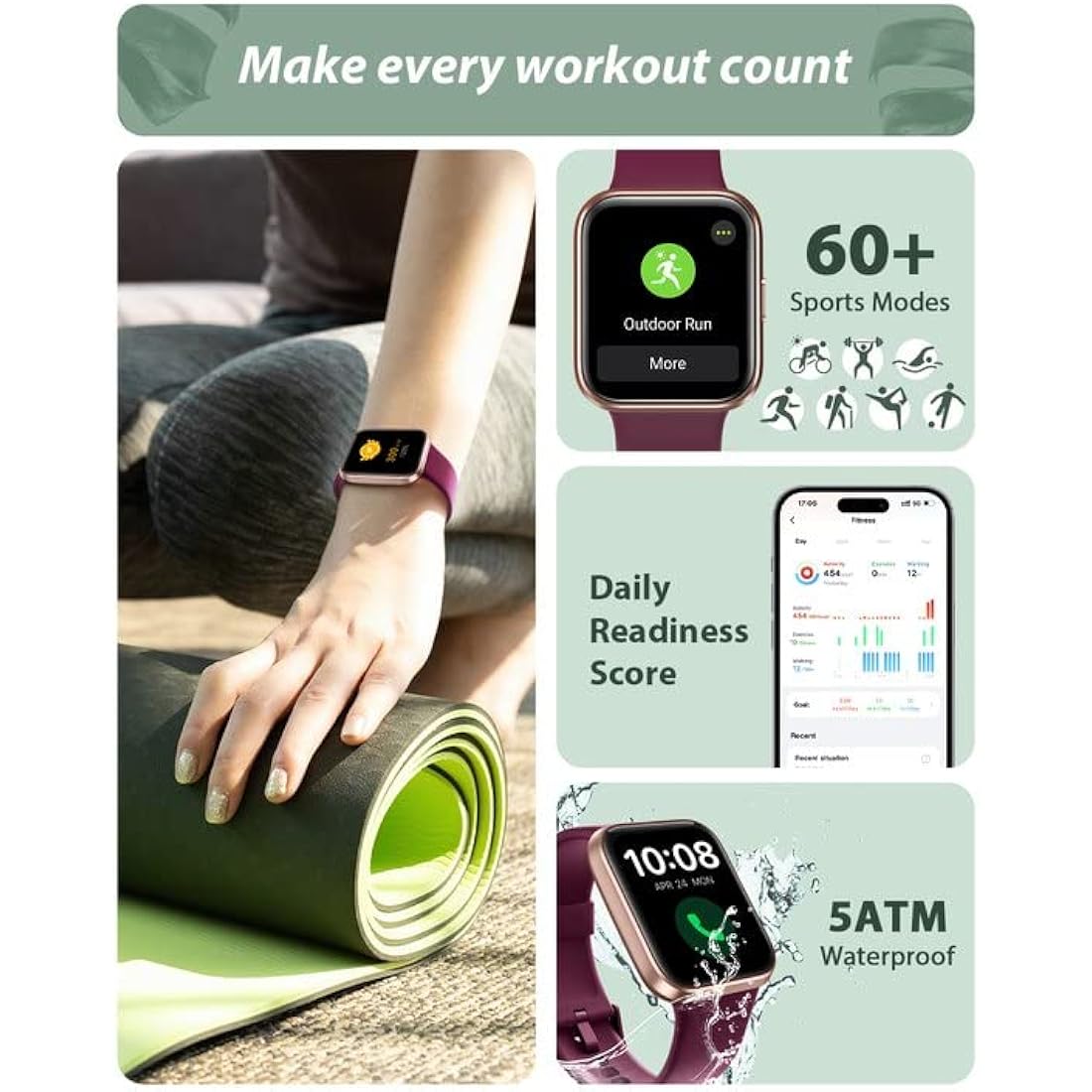 Smart Watch with Alexa & Bluetooth Call - 1.8" Fitness Tracker