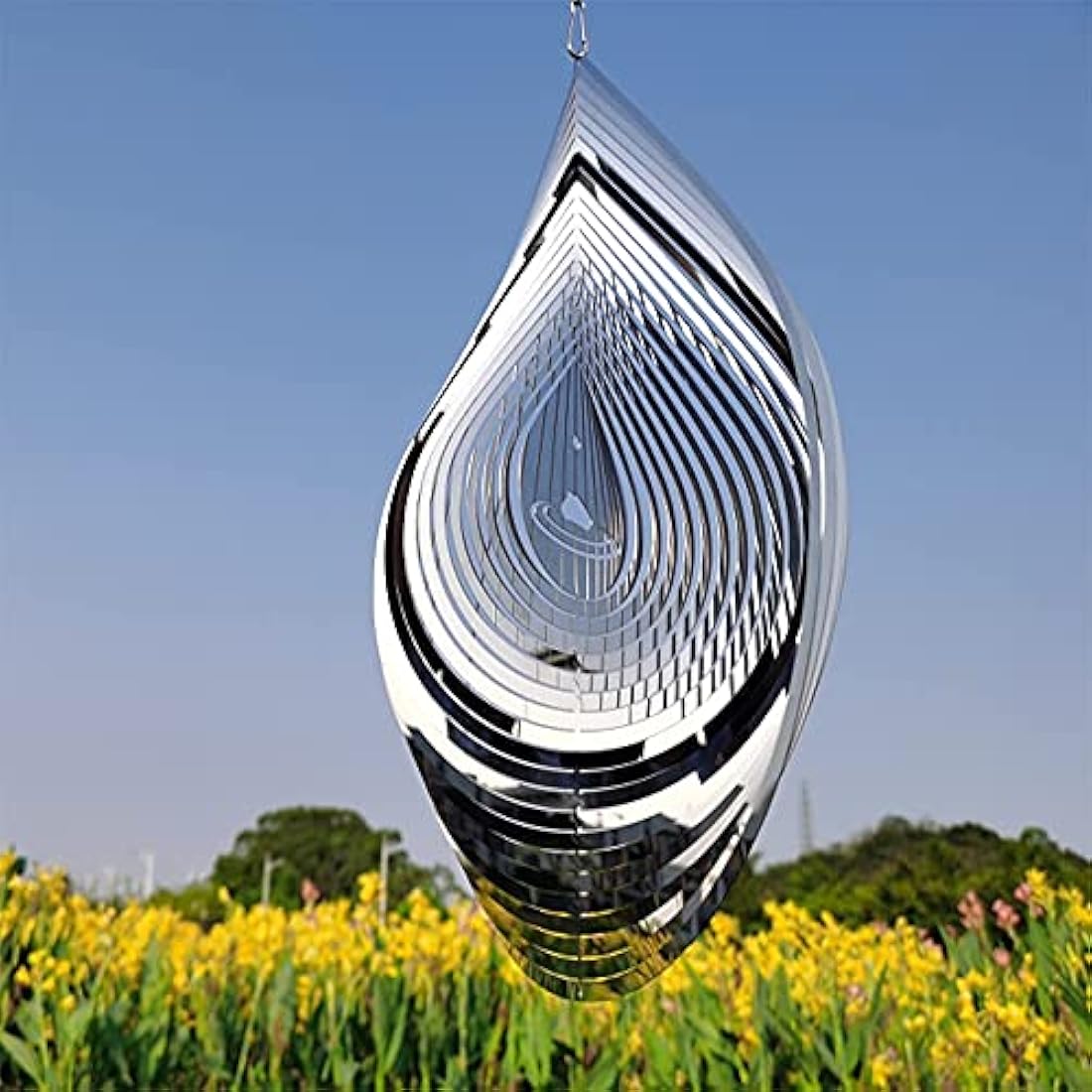 12" 3D Stainless Steel Wind Spinner – Metal Garden Sculpture