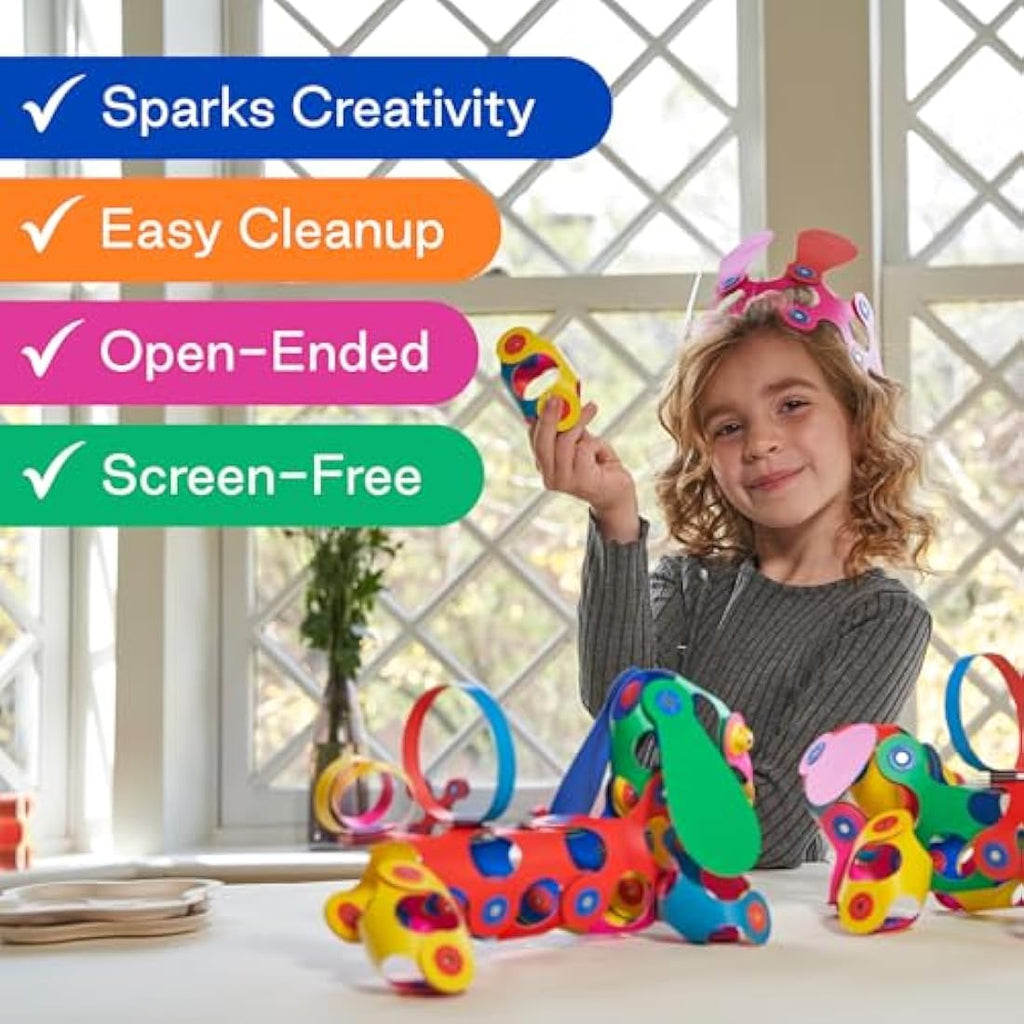 Clixo Rainbow 42 Piece Pack | Magnetic STEM Building Toy for Kids