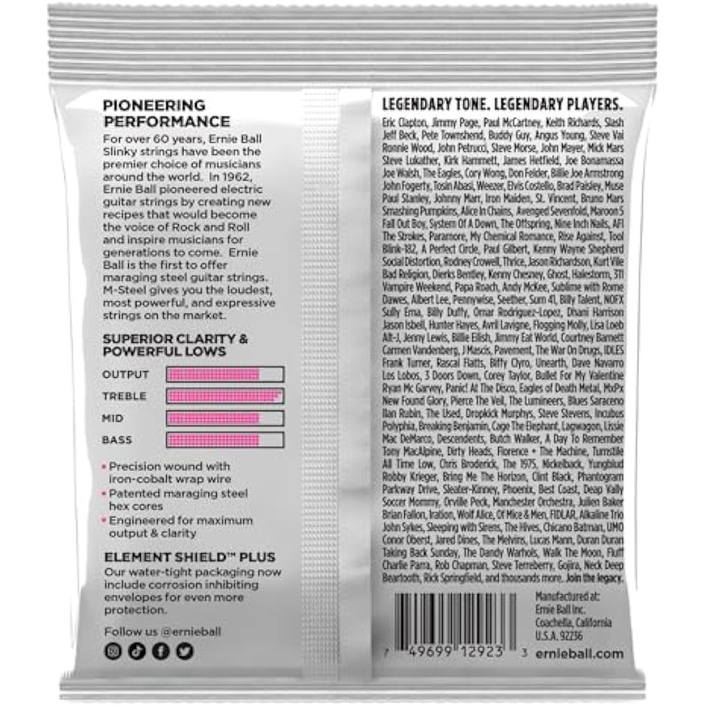 Ernie Ball Super Slinky M-Steel Electric Guitar Strings | 9-42 Gauge