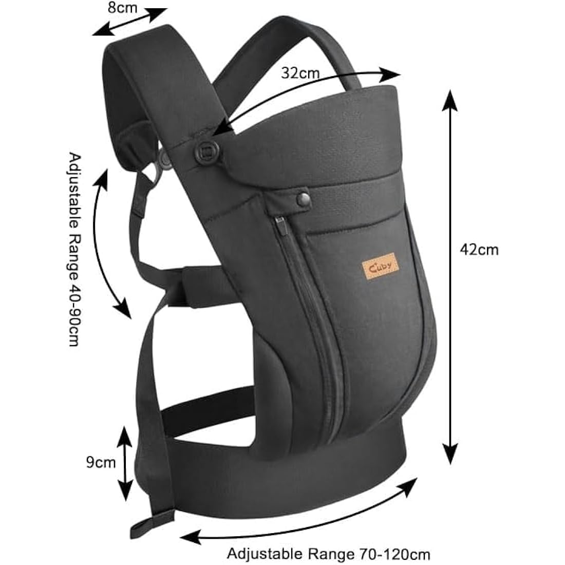 CUBY Breathable Mesh Baby Carrier – Ergonomic Newborn to Toddler Wrap