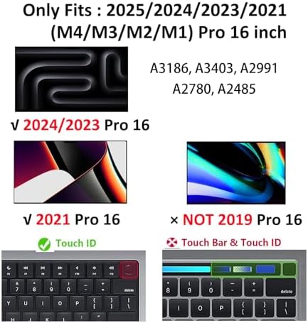 SEYMCY MacBook Pro 16 Case (2021-2024) | Hard Shell Cover with Kickstand