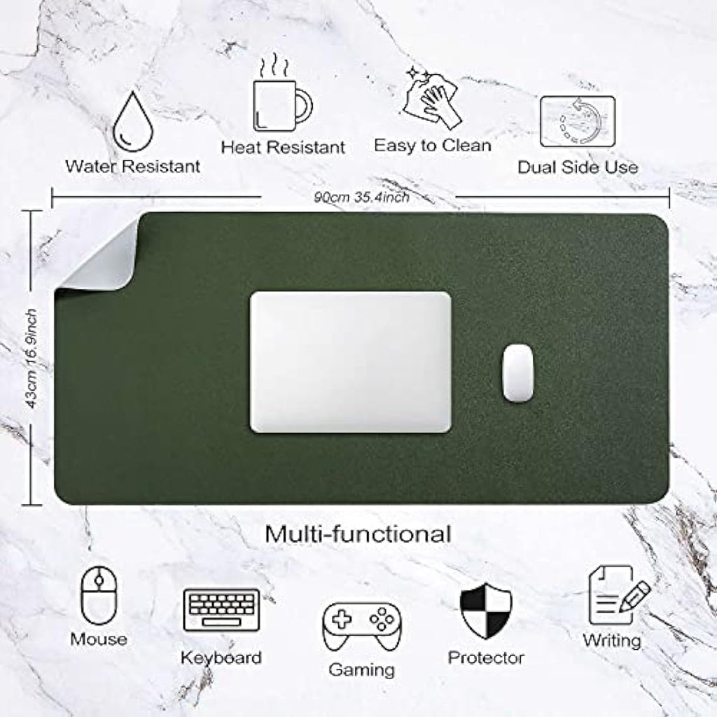 DOBAOJIA Large PU Leather Desk Pad | Waterproof Dual-Side Mat, 35.4" x 16.9"