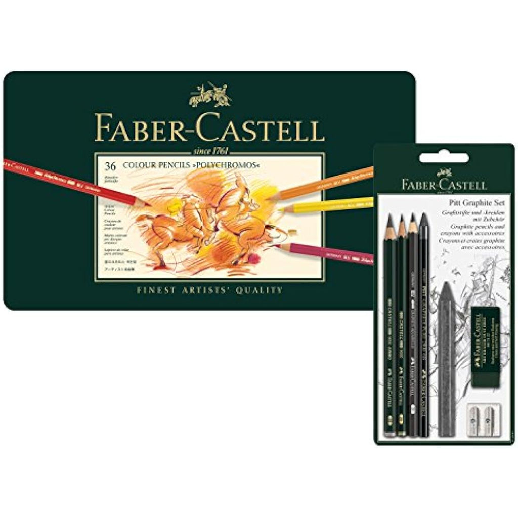 Faber-Castell Polychromos Coloured Pencils & Pitt Graphite Set - 36pc
