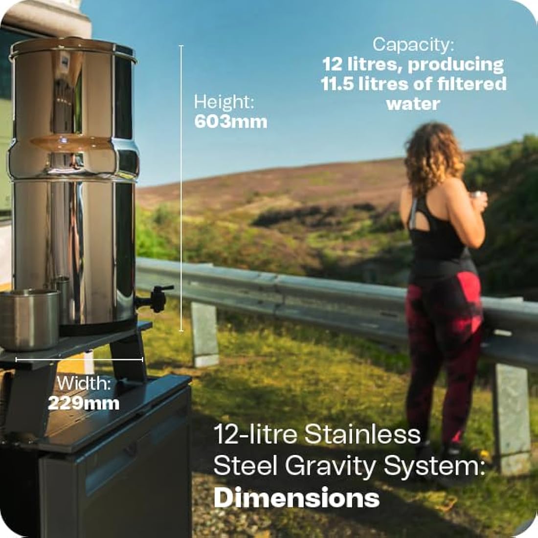 British Berkefeld 12L Stainless Steel Gravity Water Filter | 2 Cartridges