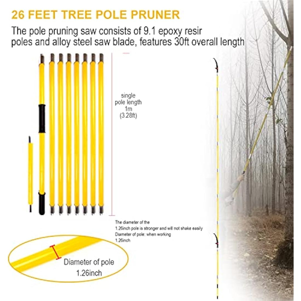 Jolof Store 30ft Tree Pole Pruner – Extendable Manual Pruning Saw