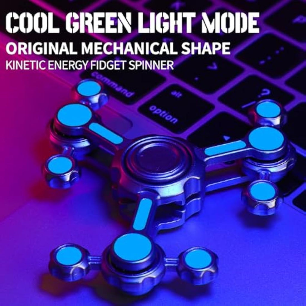 Jolof Store Metal Gear Fidget Spinner – Glow in the Dark Desk Toy