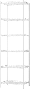 FTEYUET 6-Tier Metal Wire Shelving Unit – Heavy Duty Storage Rack, White