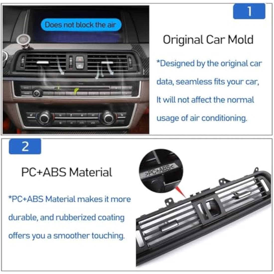 TTCR-II Center Console Air Vent Grille for BMW 5 Series F10 F11 2010-2016