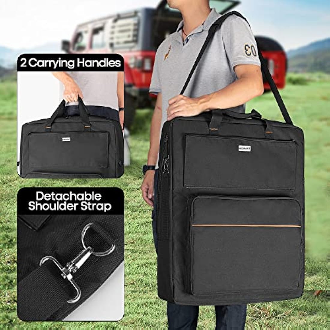 HODRANT Padded Solar Panel Carrying Case for Jackery 100W 200W – Nylon Bag