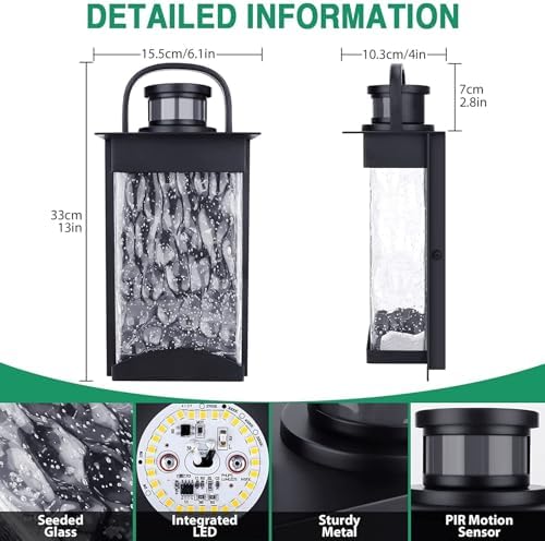 Lamomo Outdoor Motion Sensor Wall Light – 1200LM Dusk to Dawn LED Porch Lamp