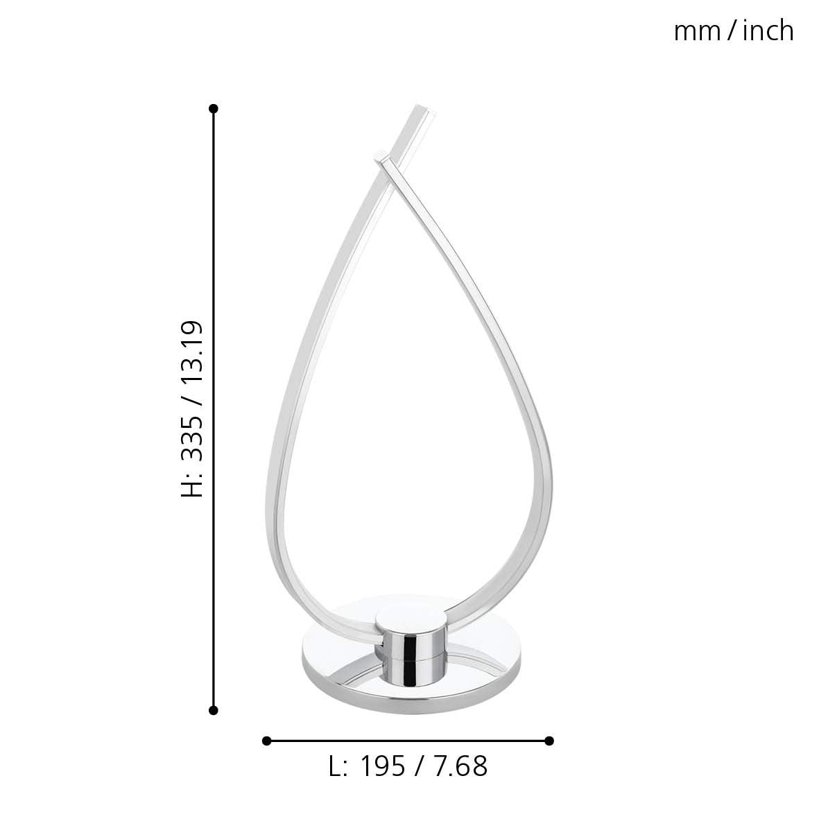 Eglo Roncade LED Bedside Lamp – Chrome Aluminium Modern Table Light