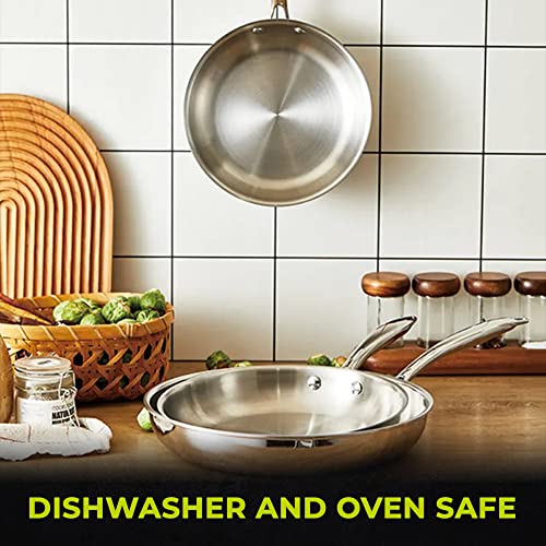 SEIDO Stainless Steel Frying Pan – 20cm Non-Toxic 5-Ply Induction Cookware