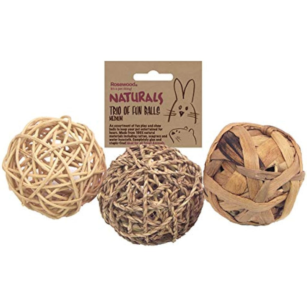 Rosewood Naturals Small Animal Activity Balls | 3-Pack Woven Chew Toys