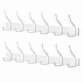 MEIJO Coat Hooks Wall Mounted Stainless Steel, White Coat Rack Wall Mounted with 6 Hooks Heavy Duty Coat Hooks for Door, Bathroom, Bedroom, Kitchen