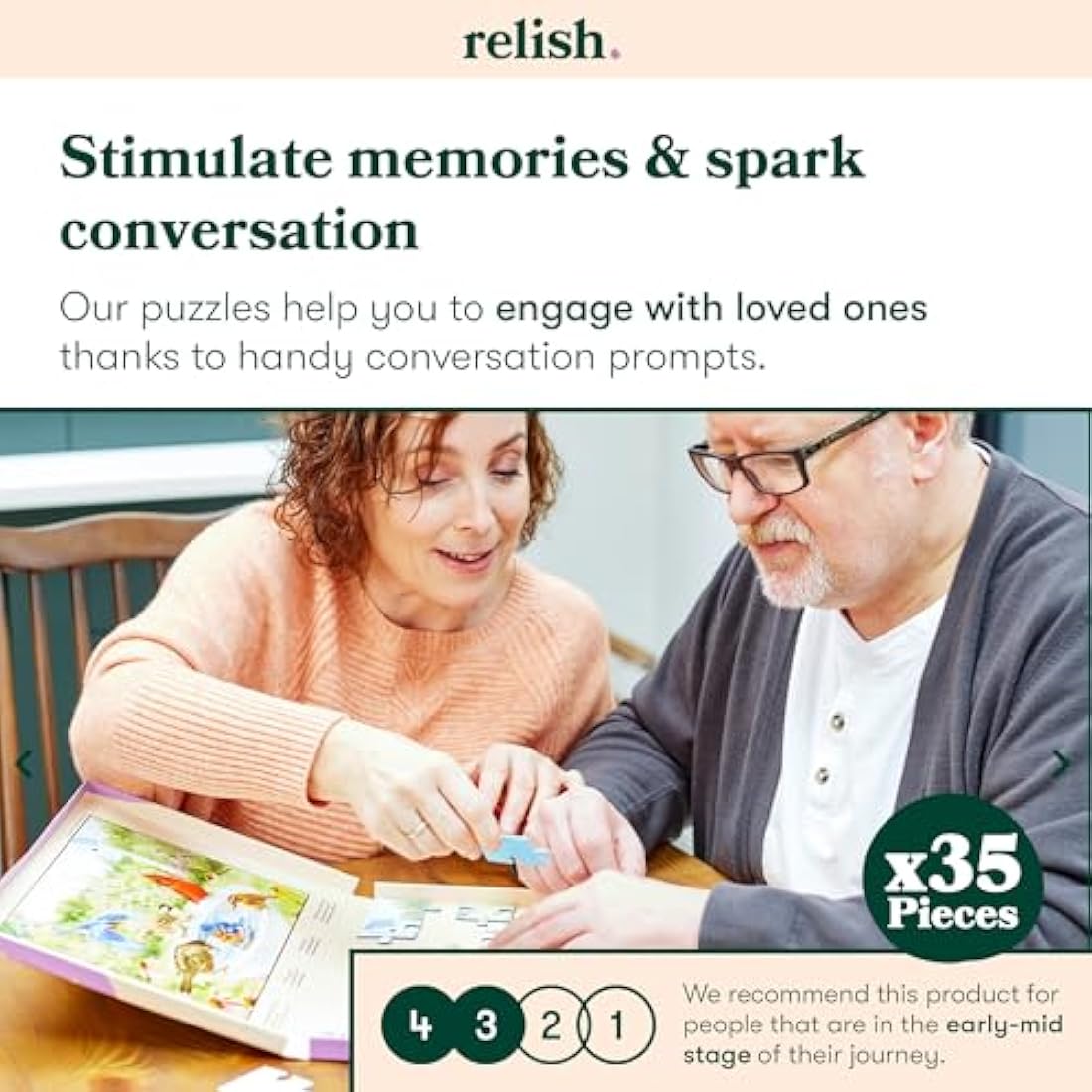 Relish 35 Piece Large Jigsaw Puzzle – Bathing Birds Dementia Activity