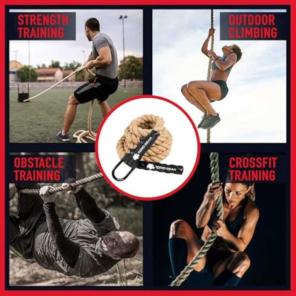 Toro Gear Jute Gym Climbing Rope | 1.5" Diameter Strength Training Rope