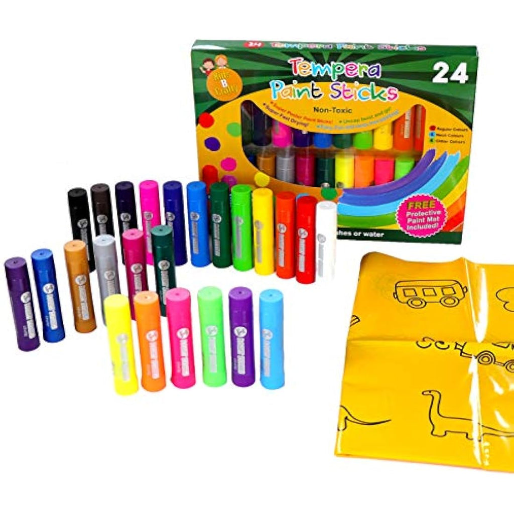 24 Washable Paint Sticks – Non-Toxic Mess-Free Art Set