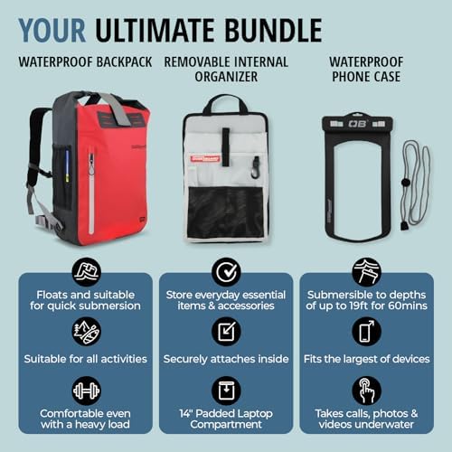 Jolof Store Waterproof Explorer Backpack Bundle with Phone Case