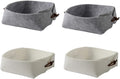KOMUNJ Pack of 4 Foldable Small Storage Baskets, Felt Basket Storage Boxes, Foldable Felt Storage Baskets, for Remote Control, Keys, Snacks