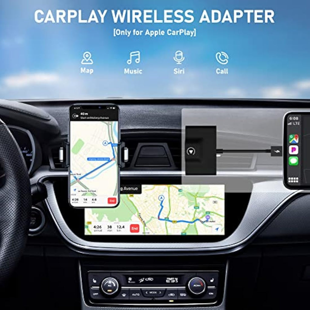 Sixriver Wireless CarPlay Adapter – Plug & Play Dongle for iPhone iOS