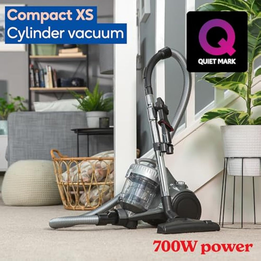 Russell Hobbs Compact XS Cylinder Vacuum Cleaner | 1.5L Grey & Silver