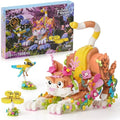 IKUPER Flower Cat Building Set – 3-in-1 Botanical Animal Kit (1038 Pcs)