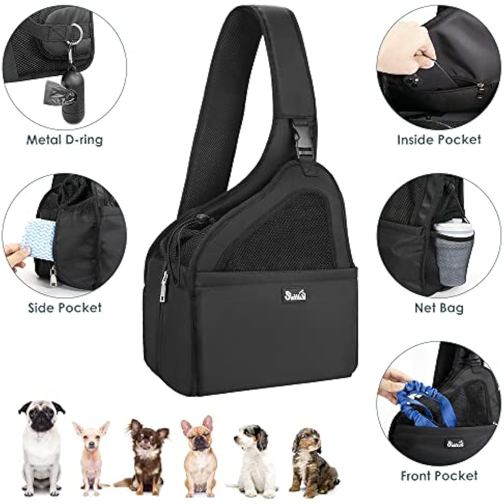 Eyein Pet Sling Carrier | Hands-Free Dog & Cat Bag with Hard Bottom Support