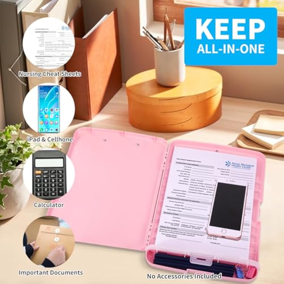 DMFLY Storage Clipboard – Heavy Duty A4 Case with Pen Holder & Compartment