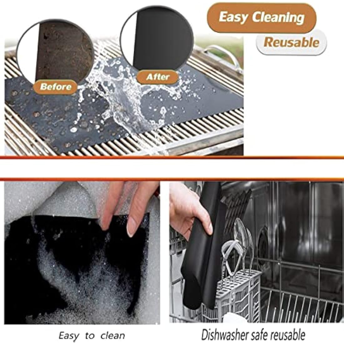 Non-Stick BBQ Grill Mats – Heat Resistant Reusable Oven Liners