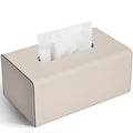 KINGFOM PU Leather Tissue Box Cover – Rectangle Decorative Holder, Beige