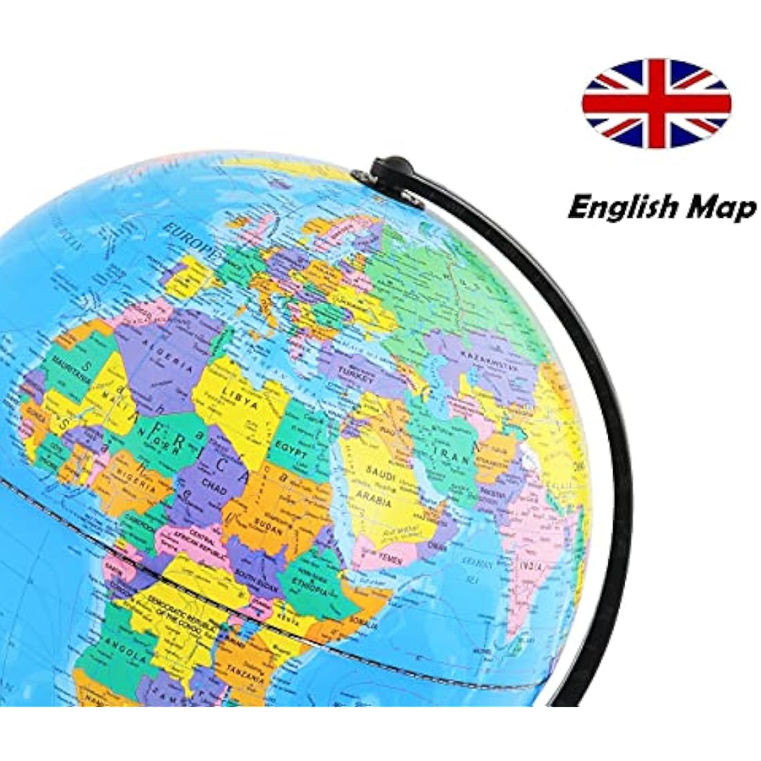 TopGlobe 30cm World Globe | Educational Political Map for Desktop