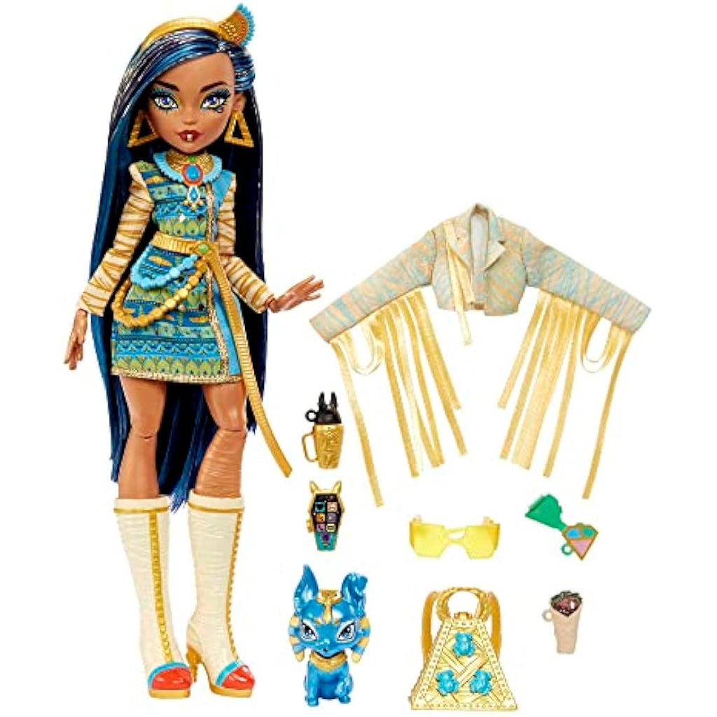 Monster High Cleo De Nile Fashion Doll with Pet Dog and Accessories