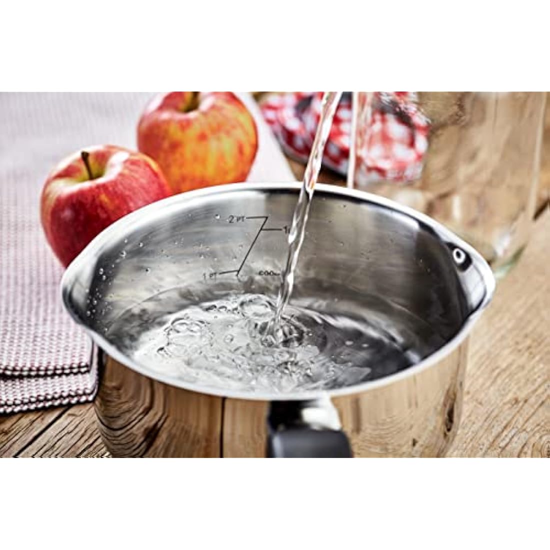 Judge Vista Stainless Steel Draining Saucepan with Glass Lid - 14cm 1L