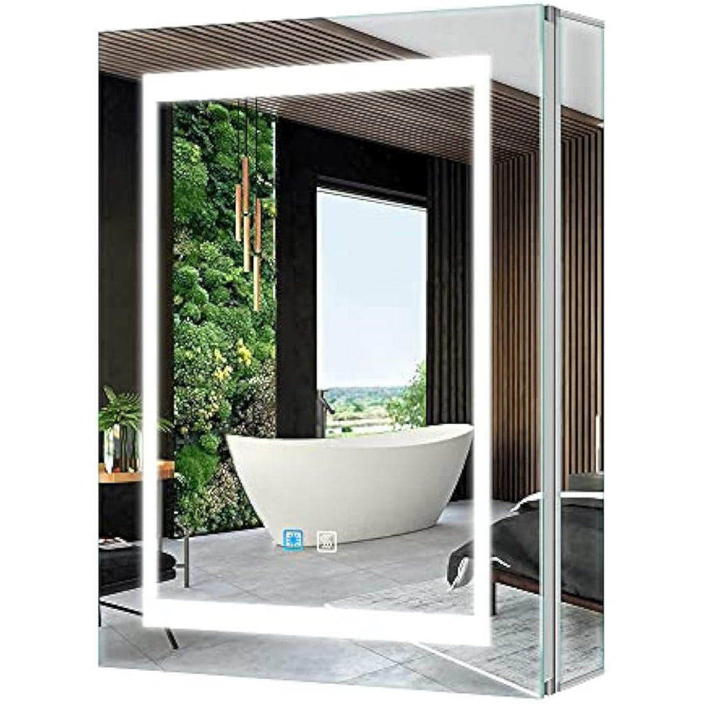 Tokvon LED Bathroom Mirror Cabinet | Anti-Fog with Shaver Socket | 500x700mm