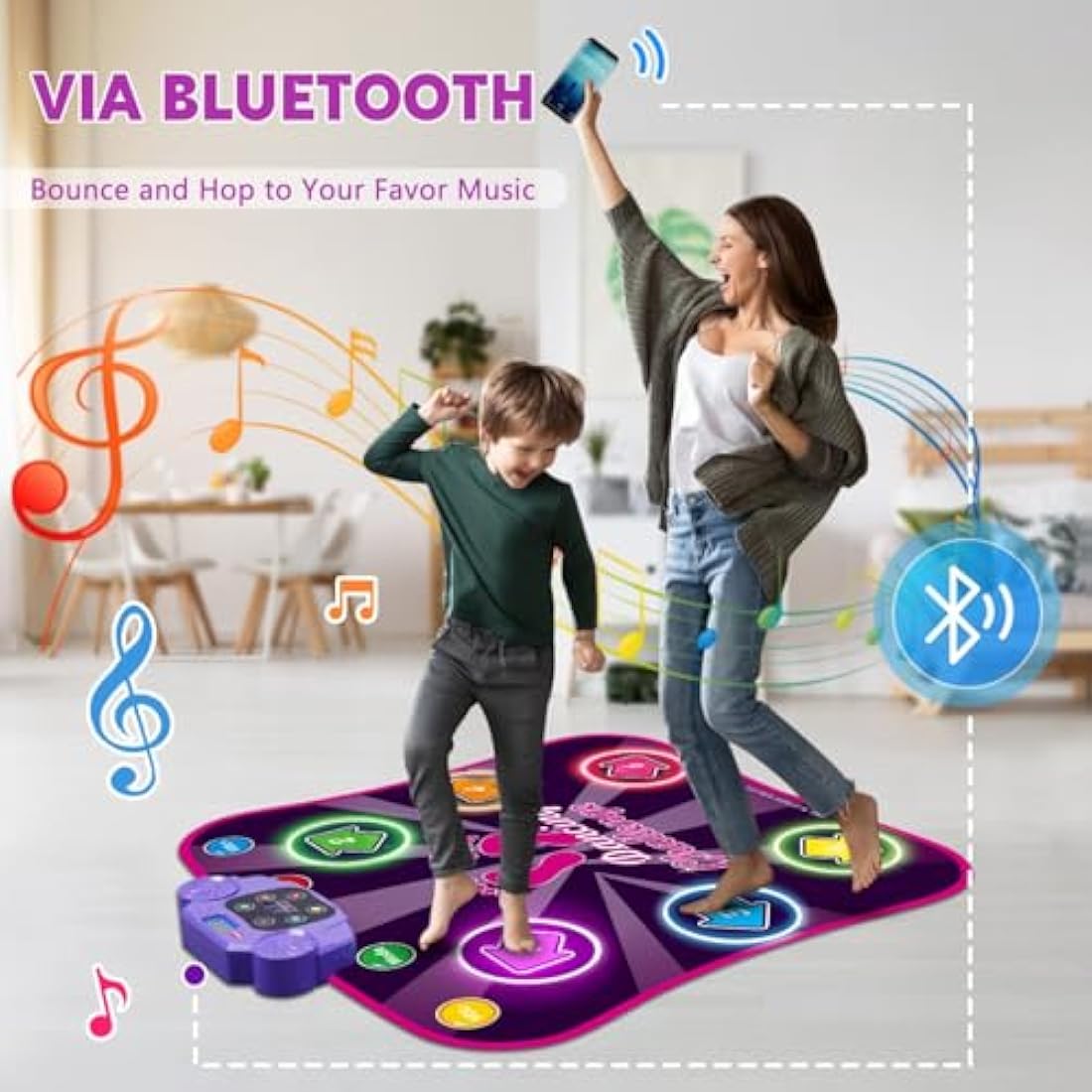 Jolof Store Light Up Dance Mat – Bluetooth Music Game Pad for Kids