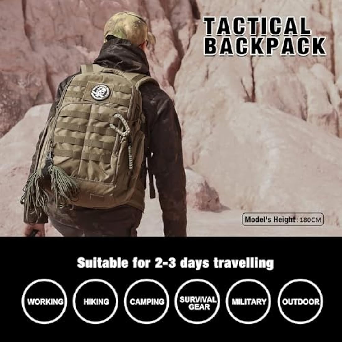 Mardingtop 40L Military Tactical Backpack | 600D Molle Hiking Rucksack